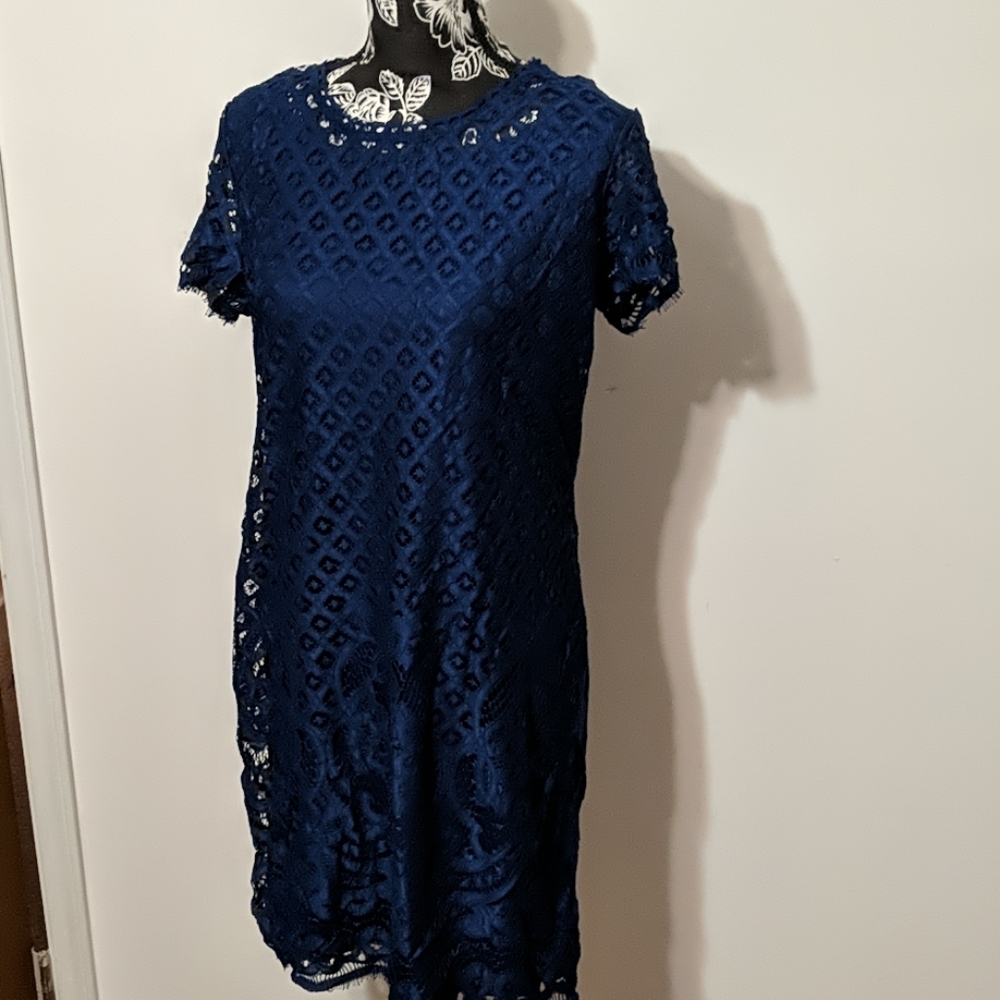 Navy blue lace dress